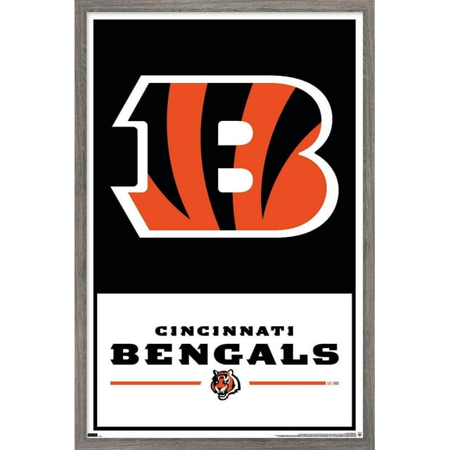 NFL Cincinnati Bengals - Logo 21 Wall Poster with Magnetic Frame, 22.375" x 34"
