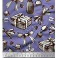 thumbnail image 1 of Soimoi Poly Georgette Fabric Ribbons,Gift Box & Wine Bottle Party Decor Fabric Printed Yard 52 Inch Wide, 1 of 3
