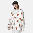 thumbnail image 5 of Daiia Hand Drawn Strawberry UPF 50+ Sun Protection Hoodie Jacket Lightweight Long Sleeve Sun Shirt for Women Men with Pocket Hiking Outdoor-3X-Large, 5 of 9