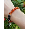 thumbnail image 5 of Red Agate & Black Onyx with Happy Buddha Crystal Bead Bracelet 8mm, Wholesale Genuine Red Agate & Black Onyx Stretch Gemstone Bracelet, Gift for Men & Women (3), 5 of 9