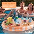 thumbnail image 3 of Sun's Out Floating Snack Bar – Orange Cabana Stripe Pool Float, Ages 14+, 3 of 5