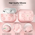 thumbnail image 3 of Allytechgroup Cute Case for Apple Airpods Pro 2nd Generation 202, Shockproof & Dustproof Earpods Case with Keychain, Soft Silicone Protective Cover Compatible with Apple Airpods Pro 2nd Gen,Pink, 3 of 7