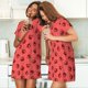 thumbnail image 4 of Easygdp Ladybugs On Red Polka Dot Camisón de manga corta para mujer, informal, estampado, 4 of 6