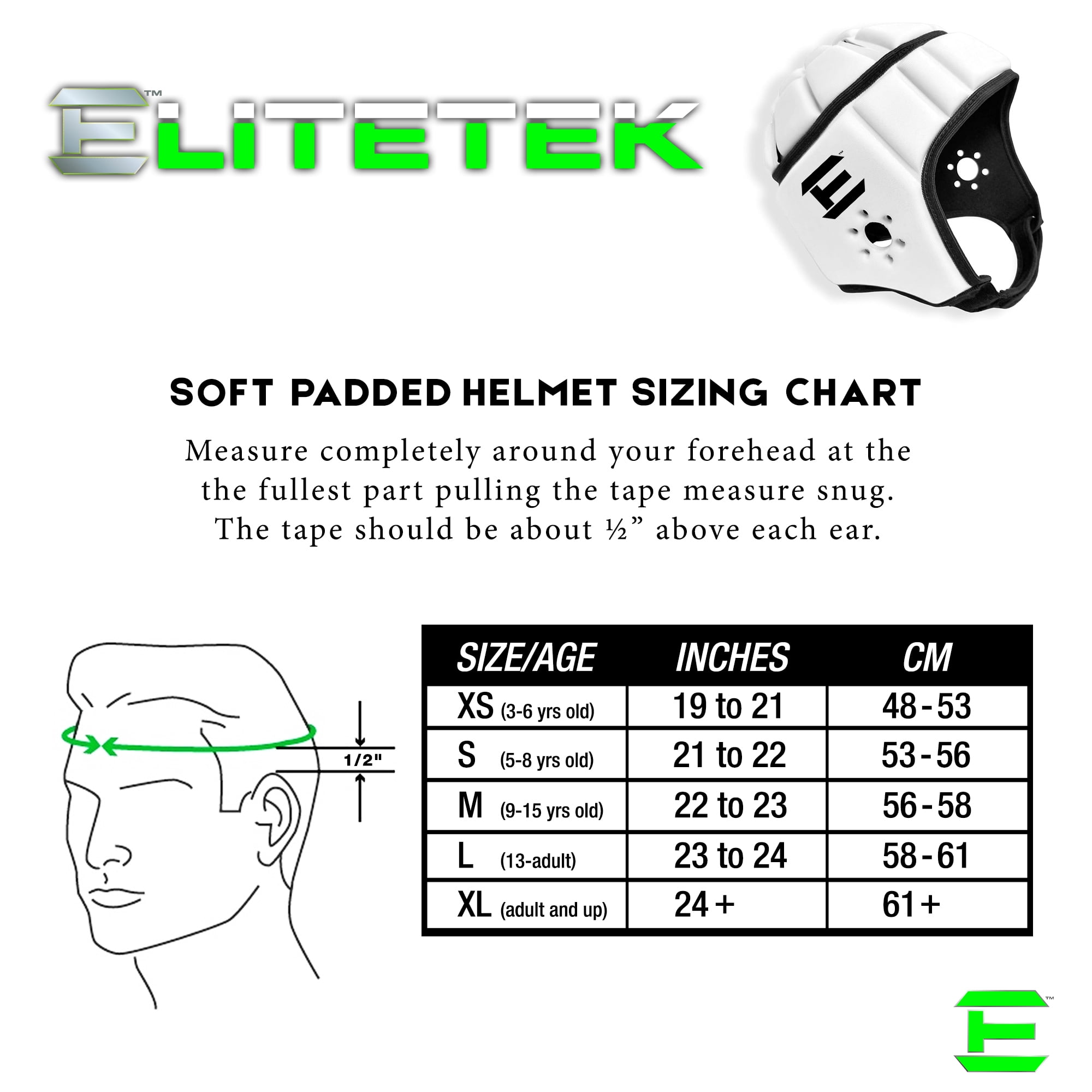 Soft Padded Helmet Headgear: 7on7 Lacrosse Epilepsy By EliteTek Flag Football