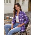 thumbnail image 6 of Zeagoo Womens Plaid Flannel Shirts Long Sleeve Button Down Blouse Cotton Fall Tops, 6 of 6