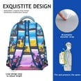 thumbnail image 5 of Hawaii Tropical Wind Palm Leaves Print Backpack for Students: Durable Lightweight Laptop Daypack with Padded Sleeve, Large Capacity Bookbag for High School College Campus Commute, Perfect Gift, 5 of 6