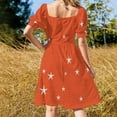 thumbnail image 4 of Orange star with fabric texture - narwhal collection Sleeveless Dress dress cute dress, 4 of 6