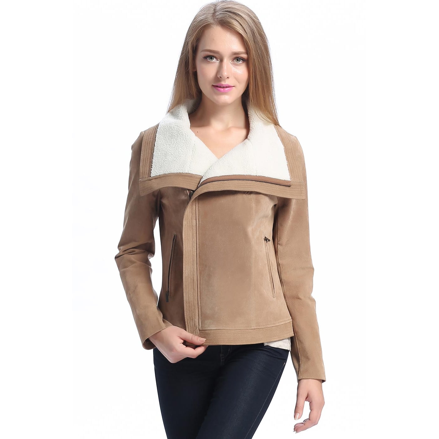 plus size suede jacket women's