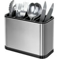 thumbnail image 1 of Durable Construction Flatware Organizer, Stainless Steel Kitchen Utensil Holder with Drainage for Quick Drying, Anti-Slip Base and Divider for Organized Storage, 1 of 5