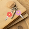 thumbnail image 3 of KAKOWELY key caps 4pcs Key Tag Set Key Identifier Flower Key Cap PVC Key Cap Key Covers Cute Key Key Distinguishing Protector Covers with Keys1.57"X1.57"X0.2", 3 of 5