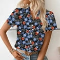 thumbnail image 4 of Cavosen Womens Button down Shirt Short Sleeve Plus Size Collared Hawaiian Tropical Print Summer Blouse Pullover Beach Tees Casual Dressy Resort Vacation Tops Going out 5XL, 4 of 7