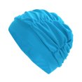thumbnail image 6 of Unique Bargains 1 Pc Breathable Pleated Style Swimming Cap Lake Blue, 6 of 6