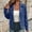 #0487-Blue, variant on Womens Jacket Long Sleeve Lapel Solid Multi Zipper Pockets Quilted Moto Jacket with Decorative Buttons Casual Edgy for Street