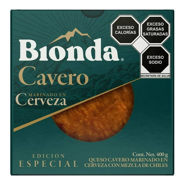 Queso Bionda cavero marinado en cerveza con mezcal con chiles 400 g