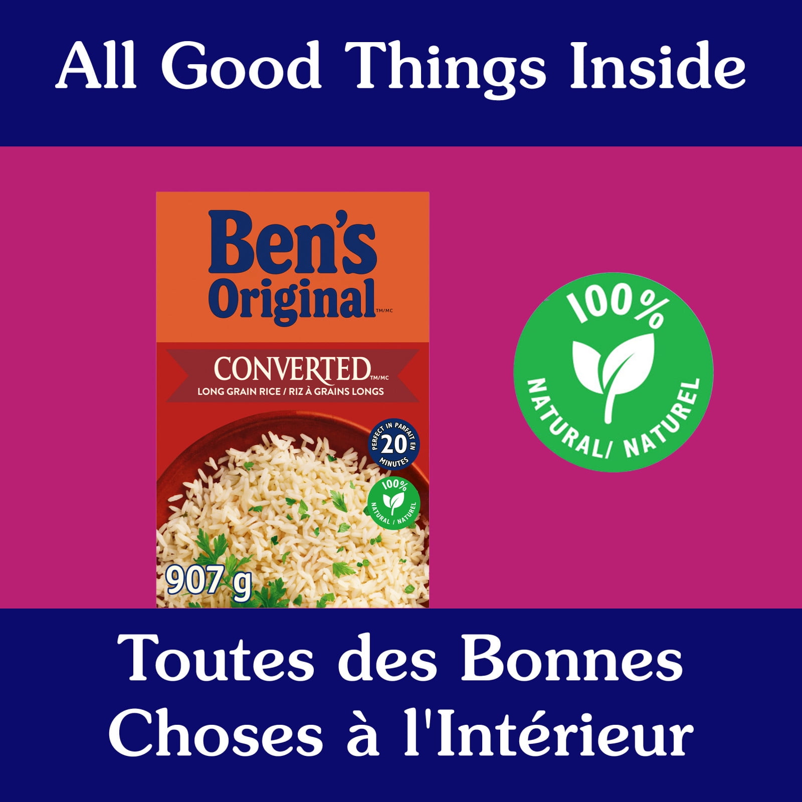 BEN'S ORIGINAL CONVERTED Long Grain Parboiled Rice, 907g Box, Perfect Every Time™