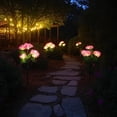 thumbnail image 2 of Fairy Hydrangea Lights, 3 Pack Solar Garden Lights Outdoor, IP65 Waterproof Colorful LED Flower Light, 15H Lighting Time, Pathway Patio Yard Décor (White, 2 of 6