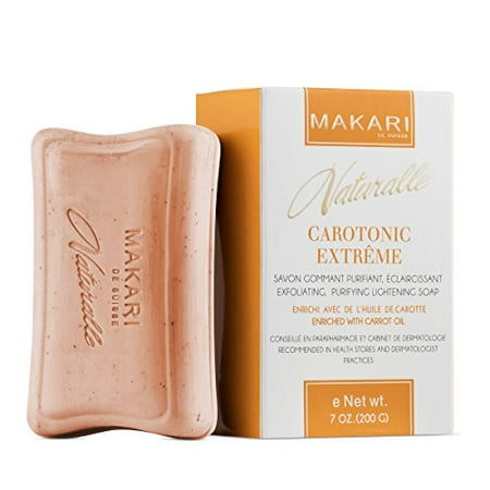 - Makari Naturalle Carotonic Extreme Skin Lightening Soap 7oz. – Exfoliating & Toning Body Soap with Carrot Oil & SPF 15 – Cleansing & Whitening for Dark Spots, Acne Scars, Blemishes & Wrinkles