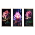 thumbnail image 2 of Designart "Beautiful Pink Lotus Blossoming Elegance I" Lotus Framed Wall Art Set Of 3 - Pink Modern Frame Gallery Set For Office Decor, 2 of 6