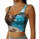 thumbnail image 2 of Fotbe Ice Blue Coastal Lion Sujetador Deportivo Largo sin Aros para Mujer con Almohadillas y Soporte Medio, Transpirable y Absorbente, Camiseta Tipo Chaleco o Tank Top-Small, 2 of 8