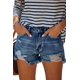 thumbnail image 1 of Pantalones cortos de mezclilla MODARANI azul marino desgastado XXL para mujer, 1 of 6