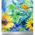 thumbnail image 3 of oneOone Viscose Jersey Fabric Leaves & Sunflower Panel Fabric Prints By Yard 60 Inch Wide, 3 of 3