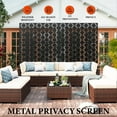 thumbnail image 4 of Metal Privacy Screen,72" H x 47" W Freestanding Decorative Fence,Outdoor Privacy Screens and Panels,3-Panel Outdoor Divider with Stand for Patio Lawn Garden Deck Balcony, 4 of 7