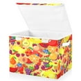 thumbnail image 2 of Colorful fruit background pattern Storage Bins with lid, Decorative Boxes for Shelves, Closet Organizer Basket with Handles, Large,, 2 of 5
