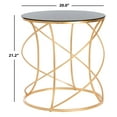SAFAVIEH Cagney Glass Top Round Accent Table Gold / Black - Walmart.com