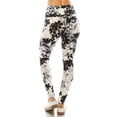 thumbnail image 4 of Saronite Black & White Floral Printed Long Band High Waisted Full Length Yoga Leggings (Women's), 4 of 4