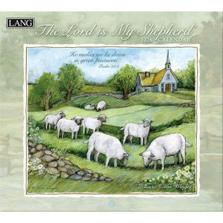 Lang Companies, The Lord is My Shepherd 2026 Wall Calendar, 13.4'' X 12'', 12-Month Calendar with Stapled Binding