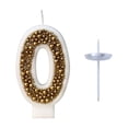 thumbnail image 2 of Ohmyroo 3.54 Inch Gold Macaron Number Candle Elegant Cake Decoration For Holiday Party Celebration, 2 of 6