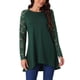 thumbnail image 1 of Blusa de manga larga de encaje de mujer INSPIRE CHIC con cuello redondo y dobladillo asimétrico, 1 of 5