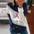 thumbnail image 1 of Mode de Noël Blouse Décontractée à Manches Longues Col Rond Imprimé Patchwork pour Femmes, 1 of 5