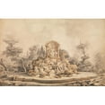 thumbnail image 2 of Augustin Pajou 14x11 Gold Ornate Wood Frame and Double Matted Museum Art Print Titled - Project for a Monumental Fountain (1767), 2 of 4