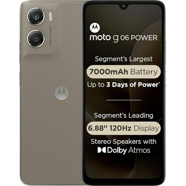 Smartphone Celular Motorola G06 120Ghz Power 7000 mAh 4GB + 8GB RAM BOST + 256GB Almacenamiento Nuevo Liberado