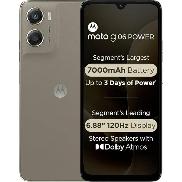Smartphone Celular Motorola G06 120Ghz Power 7000 mAh 4GB + 8GB RAM BOST + 256GB Almacenamiento Nuevo Liberado