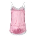 thumbnail image 2 of BONIXOOM Christmas Pajamas Christmas Pajamas Women Sleepwear Drawstring Sleeveless Striped Sleepwear Sets Pink XXL, 2 of 6