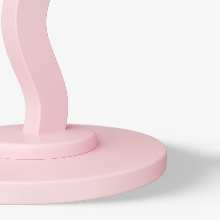 Mainstays Kids Wood Wavy Nightstand Side Table, Blushing Rose