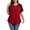 Red, variant on Plus Size Tops for Women Short Sleeve Raglan Tunic Casual Colorblock Shirts Oversized Crewneck eyhole Blouse
