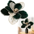 thumbnail image 2 of Torqee Artificial Poinsettia Flowers, Christmas Fake Floral Stems with Velvet Petals, Winter Holiday Home Decor, Green, 8.7x8.7in, 2 of 4
