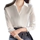 thumbnail image 3 of Sudadera corta,Suéter de cuello en V para mujer, jersey informal de manga larga, tejido de poliéster suave, versátil para uso diario, sopatenor, 3 of 9