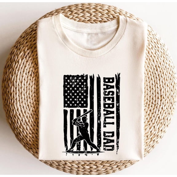 Baseball Dad T-Shirt, American Flag Baseball Tee, Father’s Day Gift for Baseball Dads, Baseball Player Dad Shirt