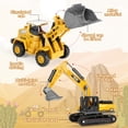 thumbnail image 5 of UQN Construction Vehicles Boys Toy Playsets, Construction Truck with Excavator Toy & Bulldozer Toy, Sounds and Lights, Kids Christmas&Birthday Gifts for 3 4 5 6 Years Old Boys, 5 of 7