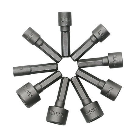 

Tinksky 9PCS 5-13mm Metric Socket Nut Impact Driver Adapter Drill Bits 1/4 Inch Hex Tool Set Nut Driver Socket Bit Set (5mm 6mm 7mm 8mm 9mm 10mm 11mm 12mm 13mm)