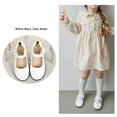DADAWEN Girls White School Uniform Dress Shoes Mary Jane Flats for