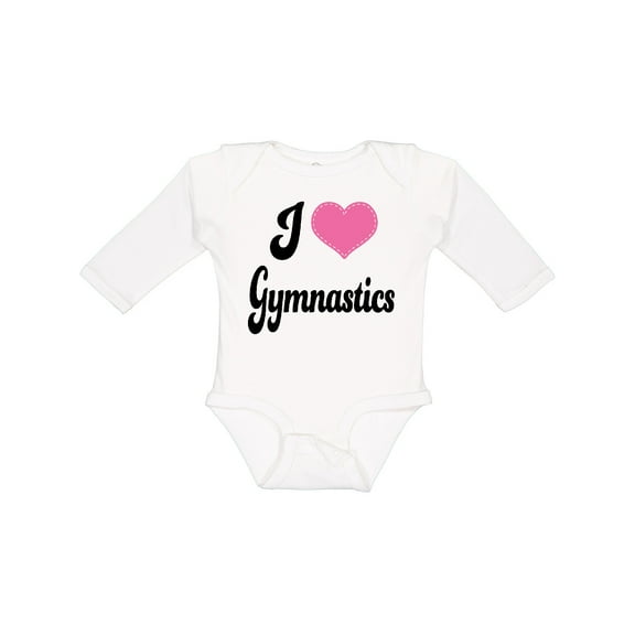 Inktastic I Love Gymnastics Girls Long Sleeve Baby Bodysuit