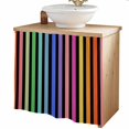 thumbnail image 2 of Colorful Stripes Cabinet Curtains 35"W x 35"L, Striped Farmhouse Modern Art Sink Skirt for Bathroom Vanity Kitchen Self Adhesive, Dust-Proof Privacy Curtain for Shelves Closet Laundry Room Pantry, 2 of 9