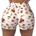 thumbnail image 2 of Lsque Autumn Maple Leaf with Hedgehog Pattern High Waisted Biker Shorts for Women-Tummy Control Fitness Athletic Workout Running Yoga Gym Shorts,Moisture-Wicking-Small, 2 of 9