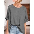 thumbnail image 4 of Weardear's Women Oversized T Shirt Casual Summer Short Sleeve High Low Loose Tees Tops, 4 of 5