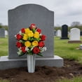 thumbnail image 6 of Ovzne Peacock Roses Artificial Flower Bouquet for Cemetery Holiday Memorial Decoration, 6 of 6